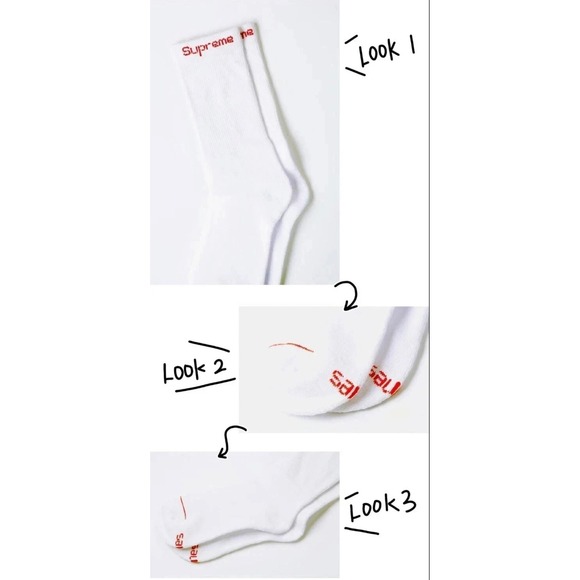 Supreme X Hanes White Crew Socks 4 Pairs 8 Socks Cushion Size 6-12 Authentic New - Picture 2 of 6